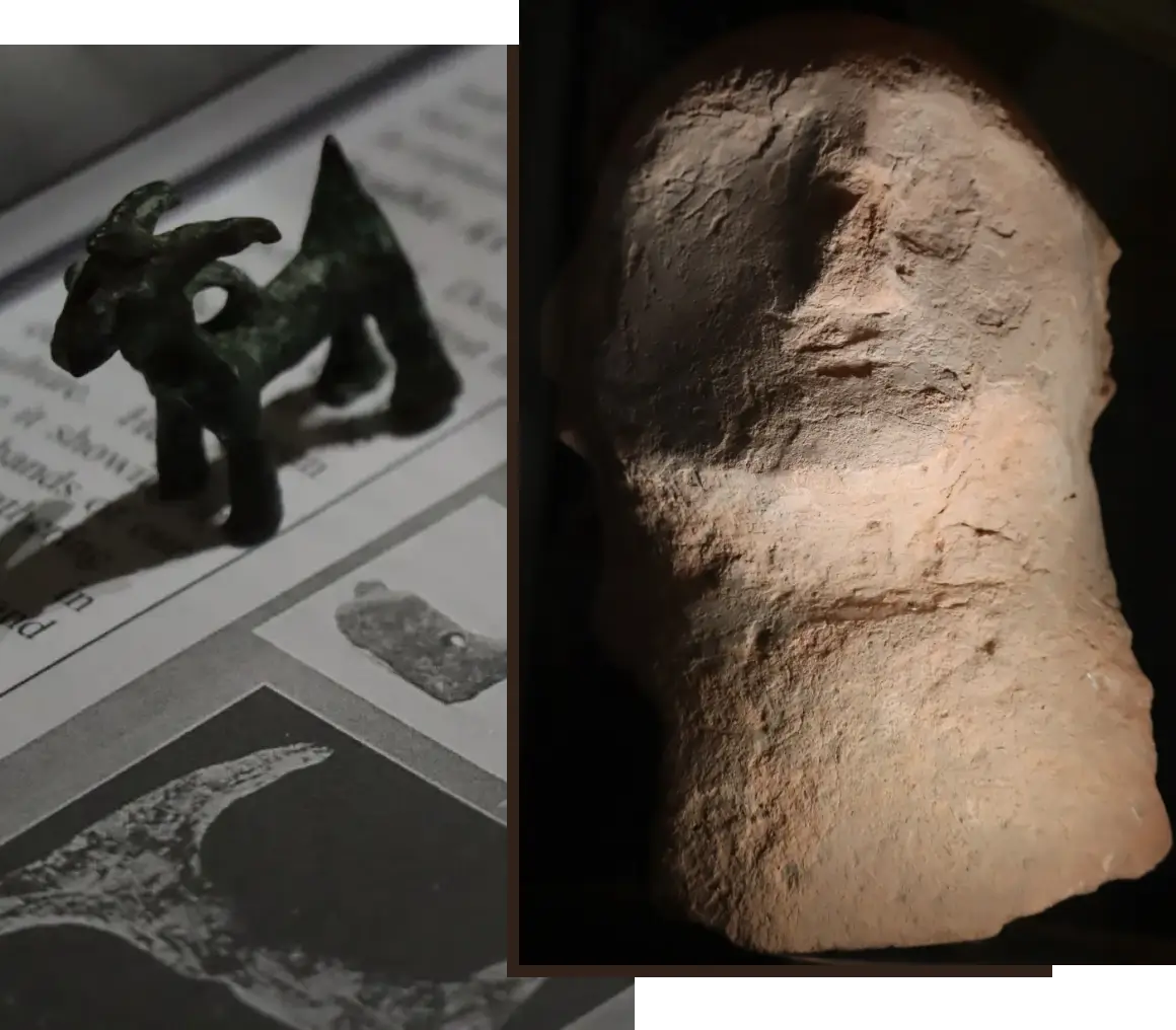 Ancient figurines on display